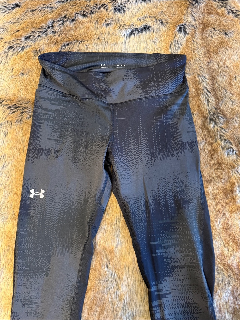 Under Armour Black Grey Patterned Performance Leggings